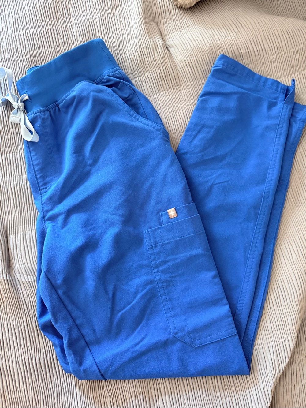Figs Cobalt Blue Utility Straight Leg Scrub Pants